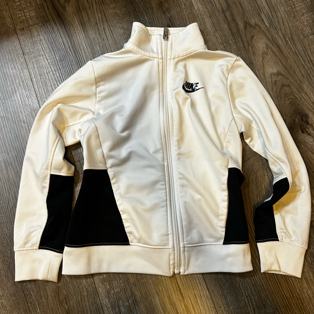 Nike Kids White And Black Zip Up